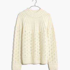 Madewell Pointelle Stitch-Mix Mockneck Sweater
